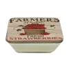 Courtside Market Farmers Market Strawberries 3-in-1 20oz Soy Wax With Decorative Art Lid Scented Jar Candle In Brown