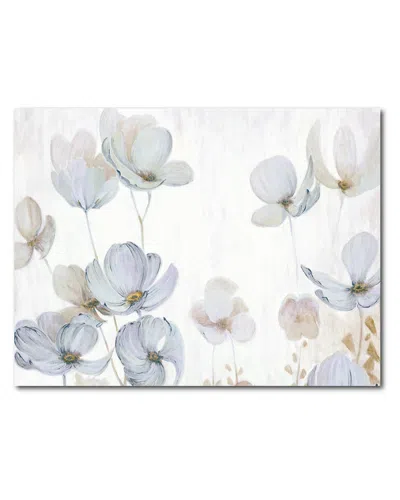 Courtside Market Floating Florals Wrapped Canvas Wall Art In White