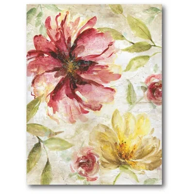 Courtside Market Flower Ii Painting Print On Wrapped Canvas In Green;yellow;pink