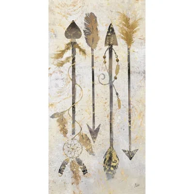 Courtside Market 'follow Your Arrow' Painting Print On Wrapped Canvas In Brown;yellow