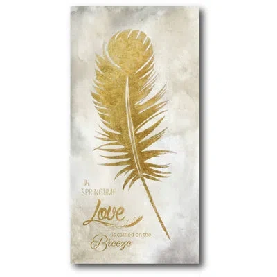 Courtside Market 'golden Feather I' Graphic Art On Wrapped Canvas In Beige;yellow