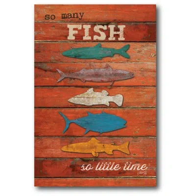 Courtside Market Gone Fishing Graphic Art On Canvas In Blue;green;red