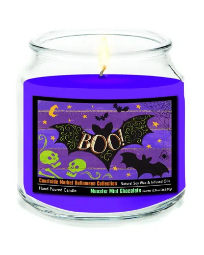 Courtside Market Halloween Collection Boo Bat Monster Mint Chocolate Soy Wax Candle In Blue