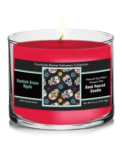 Courtside Market Halloween Collection Day Of The Dead Ghoulish Green Apple Soy Wax Candle In Multi