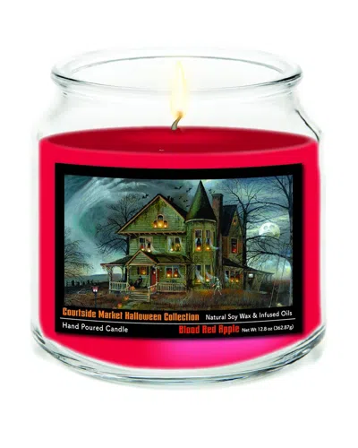 Courtside Market Halloween Collection Haunted House Blood Red Apple Soy Wax Candle In Multi