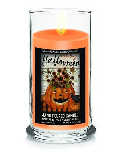 Courtside Market Harvest Collection Happy Halloween Brown Sugar Vanilla Soy Wax Candle In Orange