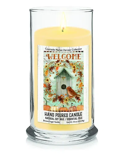 Courtside Market Harvest Collection Welcome Birdhouse Brown Sugar Vanilla Soy Wax Candle In Multi