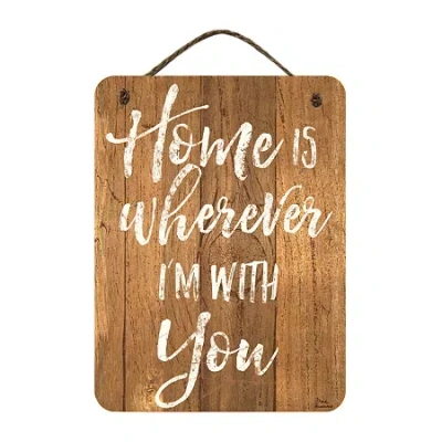 Courtside Market Home 12x16 Artboard With Twine Wood Wall Art In Brown