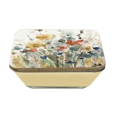 Courtside Market In Full Bloom 3-in-1 20oz Soy Wax With Decorative Art Lid Scented Jar Candle In White