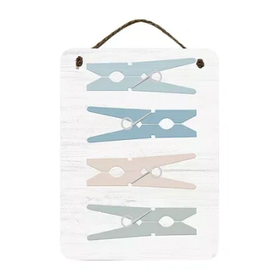Courtside Market Laundry Pn 12x16 Artboard With Twine Wood Wall Art In White