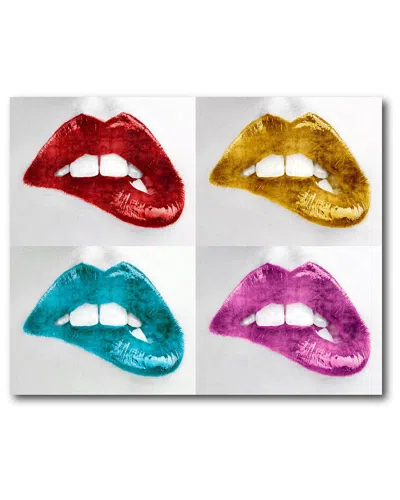 Courtside Market Lips In Color Canvas Wall Art In Multi
