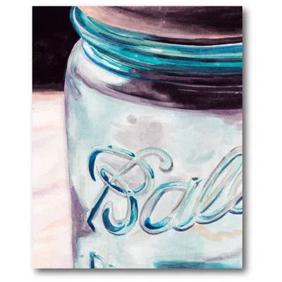 Courtside Market 'mason Jar Ii' Painting Print On Wrapped Canvas In Clear;teal