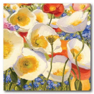 Courtside Market Meadow Flowers I Painting Print On Wrapped Canvas In Blue;white;yellow