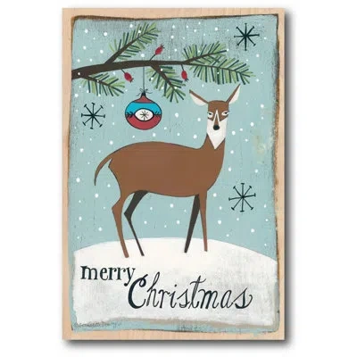 Courtside Market 'merry Christmas' Graphic Art On Wrapped Canvas In Blue;white