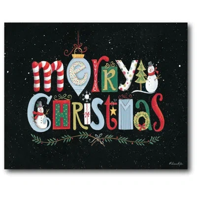Courtside Market 'merry Christmas' Graphic Art On Wrapped Canvas In Green;red;yellow