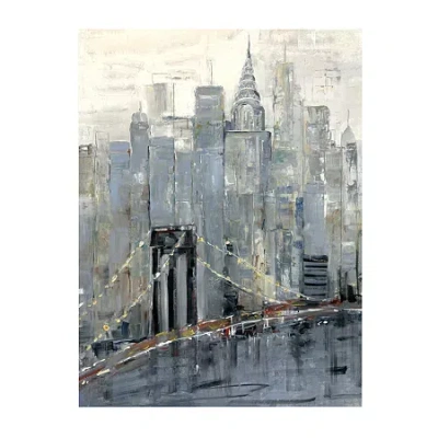 Courtside Market Midtown Morning 30x40 Canvas Art In Gray