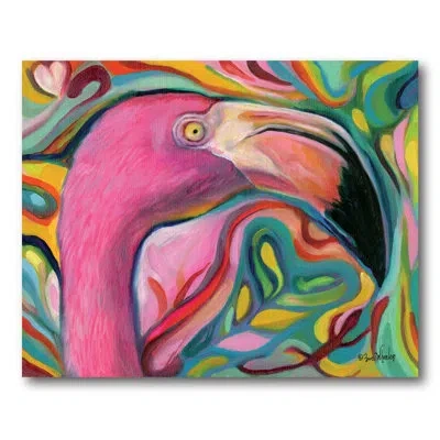 Courtside Market 'old Flame' Painting Print On Canvas In Green;red;pink