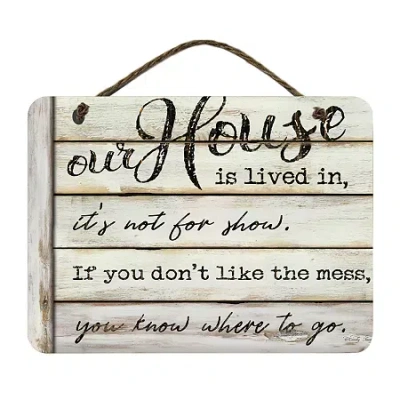 Courtside Market Our House 12x16 Artboard With Twine Wood Wall Art In Neutral