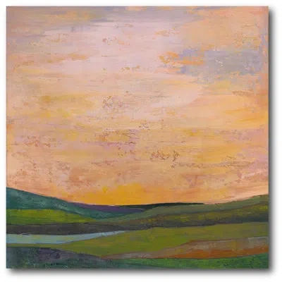 Courtside Market 'peach Southern Sky' Painting Print On Wrapped Canvas In Green;orange