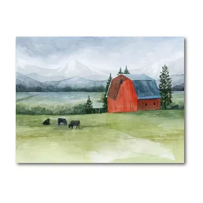 Courtside Market Red Barn In Prairie Canvas Art In Multi