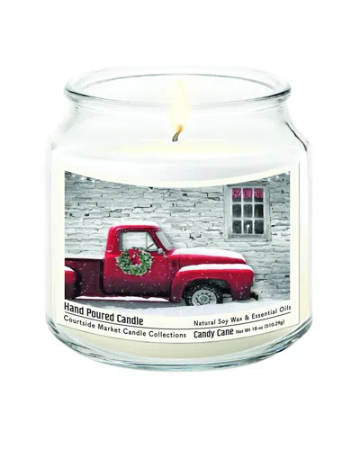 Courtside Market Red Pick-up Truck With Wreath Candle In Multi