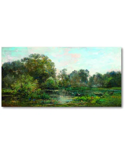 Courtside Market River With Storks Canvas Wall Art