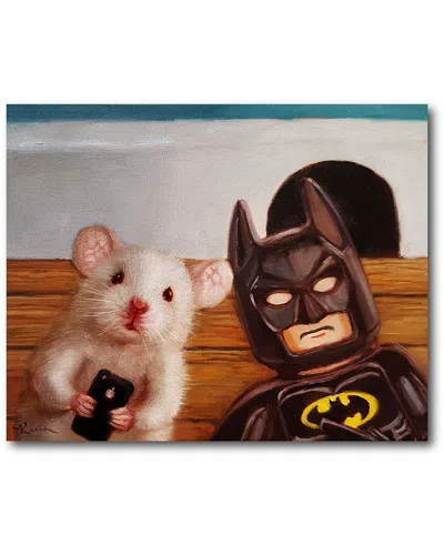 Courtside Market Selfie With Super Hero Canvas Wall Art In Animal Print