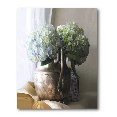Courtside Market Silver Pitcher With Hydrangeas Canvas Art In Multi