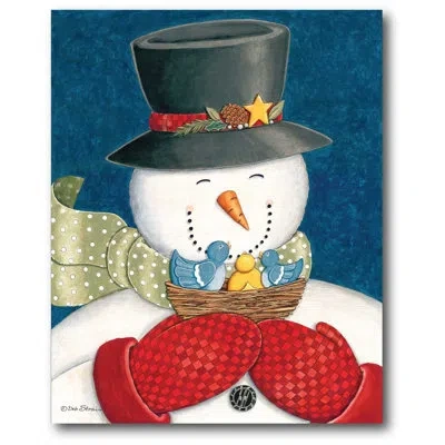 Courtside Market Snowman Ii Painting Print On Wrapped Canvas In Blue;black;red