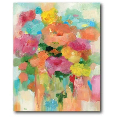 Courtside Market 'splashy Flower Ii' Painting Print On Wrapped Canvas In Yellow;pink