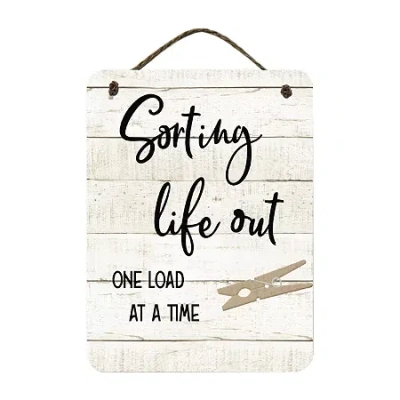 Courtside Market Srtng Lght 12x16 Artboard With Twine Wood Wall Art In Neutral