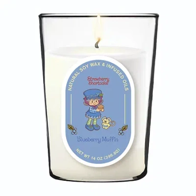 Courtside Market Strawberry Shortcake 14 oz Blueberry Muffin Pill Shape Scented Jar Candle