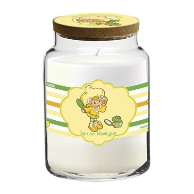 Courtside Market Strawberry Shortcake 26 oz Lemon Meringue Striped Scented Jar Candle In Yellow