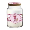 Courtside Market Strawberry Shortcake 26 oz Raspberry Tart Striped Scented Jar Candle In Pink