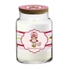 Courtside Market Strawberry Shortcake 26 oz Shortcake Striped Scented Jar Candle In Pink