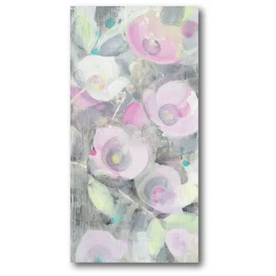Courtside Market 'sugar Flowers' Drawing Print On Wrapped Canvas In Gray;pink