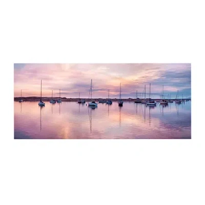 Courtside Market Sunset 12x24 Canvas Art In Pink
