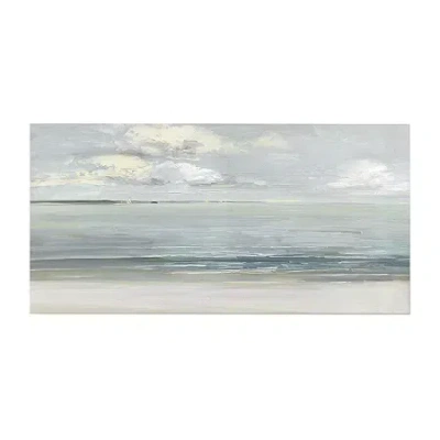 Courtside Market The Sea 12x24 Canvas Art In White