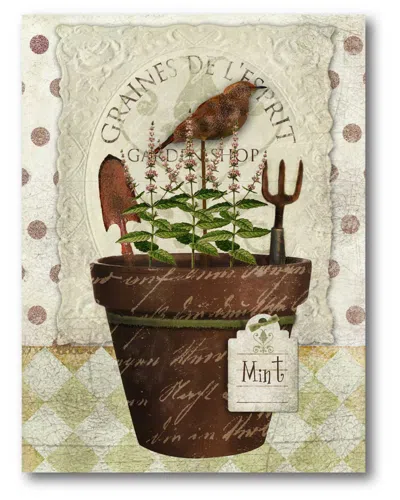 Courtside Market Wall Decor Herbpot Mint