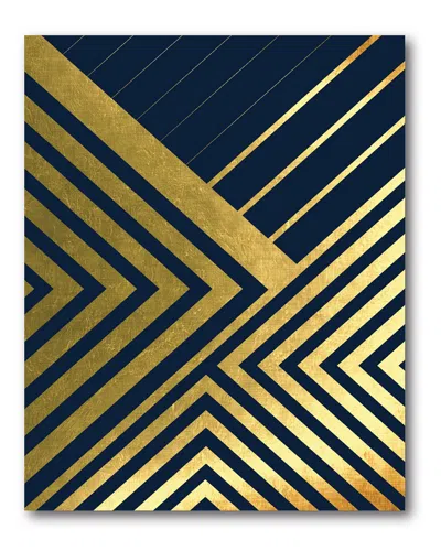 Courtside Market Wall Decor Metallic Lines Navy Ii