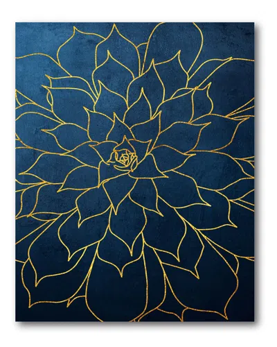 Courtside Market Wall Decor Navy/gold Succulent Wall Art