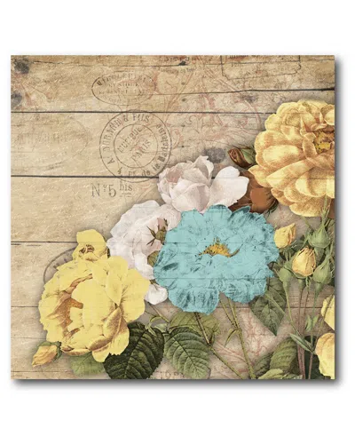 Courtside Market Wall Decor Yellow & Teal Floral Ii In Multi