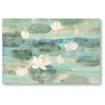 Courtside Market 'water Lilies Bright' Painting Print On Canvas In Green