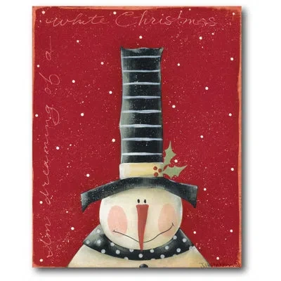 Courtside Market White Christmas Painting Print On Wrapped Canvas In Black;red