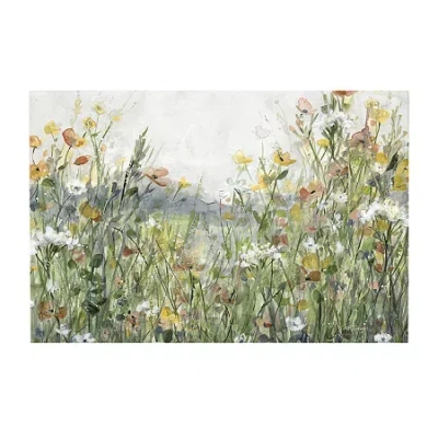 Courtside Market Wildflower Field 12x18 Canvas Art In Green