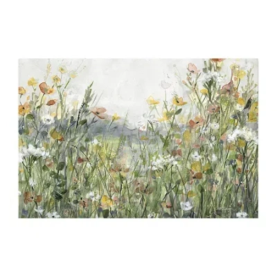 Courtside Market Wildflower Field 18x26 Canvas Art In Green