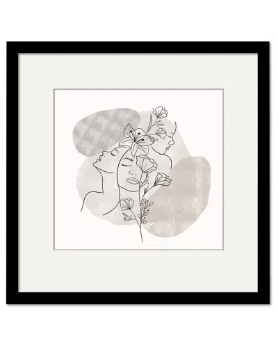 Courtside Market Women Line Gray & White Beauty 18x18in Framed Art