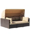 Courtyard Casual Aurora Sectional To Daybed Combo In Brown
