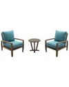 Courtyard Casual Avalon Teak 3pc Balcony Set