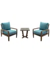 Courtyard Casual Avalon Teak 3pc Square Balcony Set